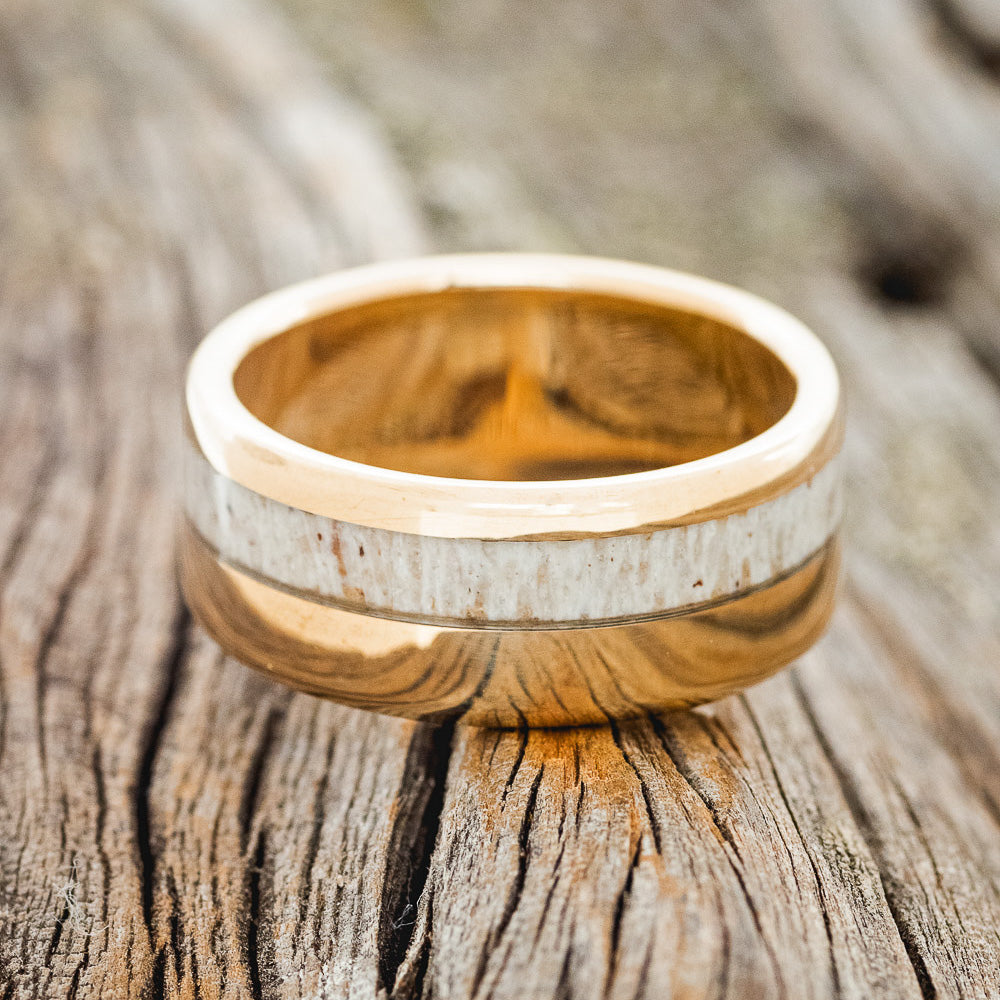 "CASTOR" - OFFSET ANTLER WEDDING RING-15