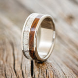 "DYAD" - IRONWOOD & ANTLER WEDDING BAND - READY TO SHIP-1