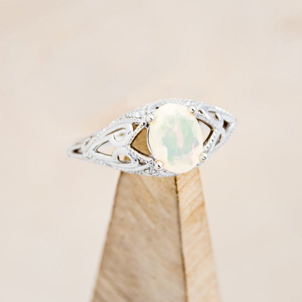 "RELICA" - OVAL WELO OPAL ENGAGEMENT RING WITH DIAMOND ACCENTS-7