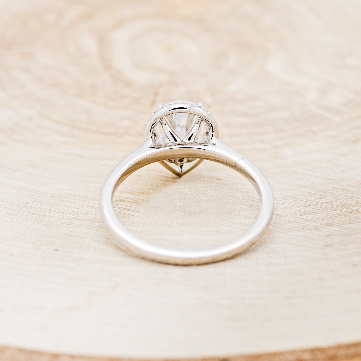 "CLARISS" - PEAR-SHAPED MOISSANITE ENGAGEMENT RING WITH DIAMOND HALO-6