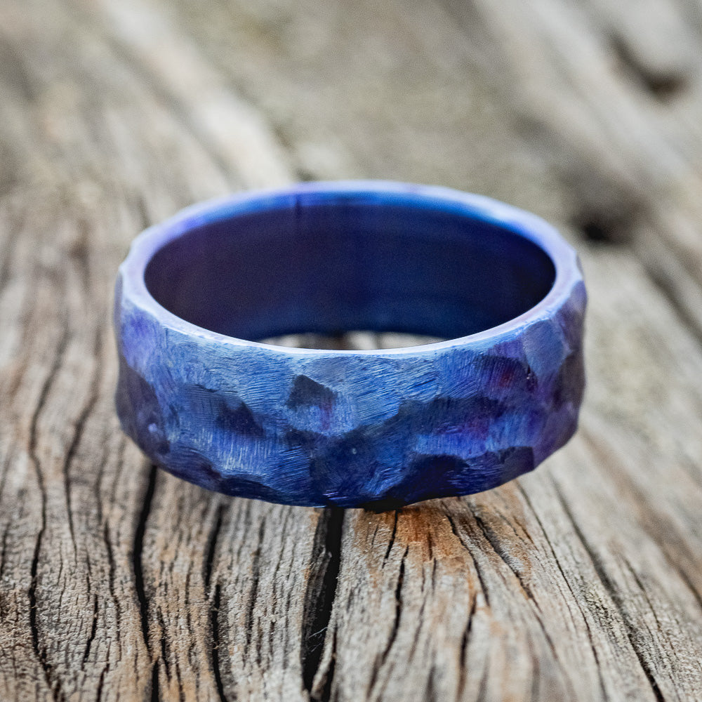 FIRE-TREATED & SEASCAPED TITANIUM RING-3