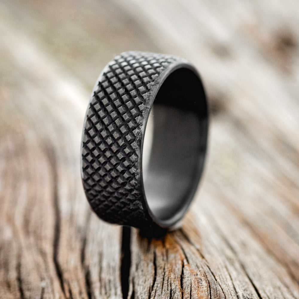 SOLID METAL WEDDING BAND WITH KNURLED FINISH - READY TO SHIP-5