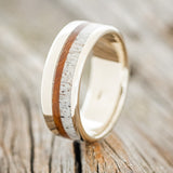 "TANNER" - ANTLER & IRONWOOD WEDDING RING FEATURING A 14K GOLD BAND-1