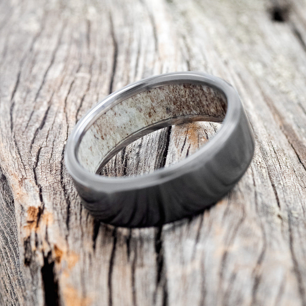 ANTLER LINED WEDDING BAND-12