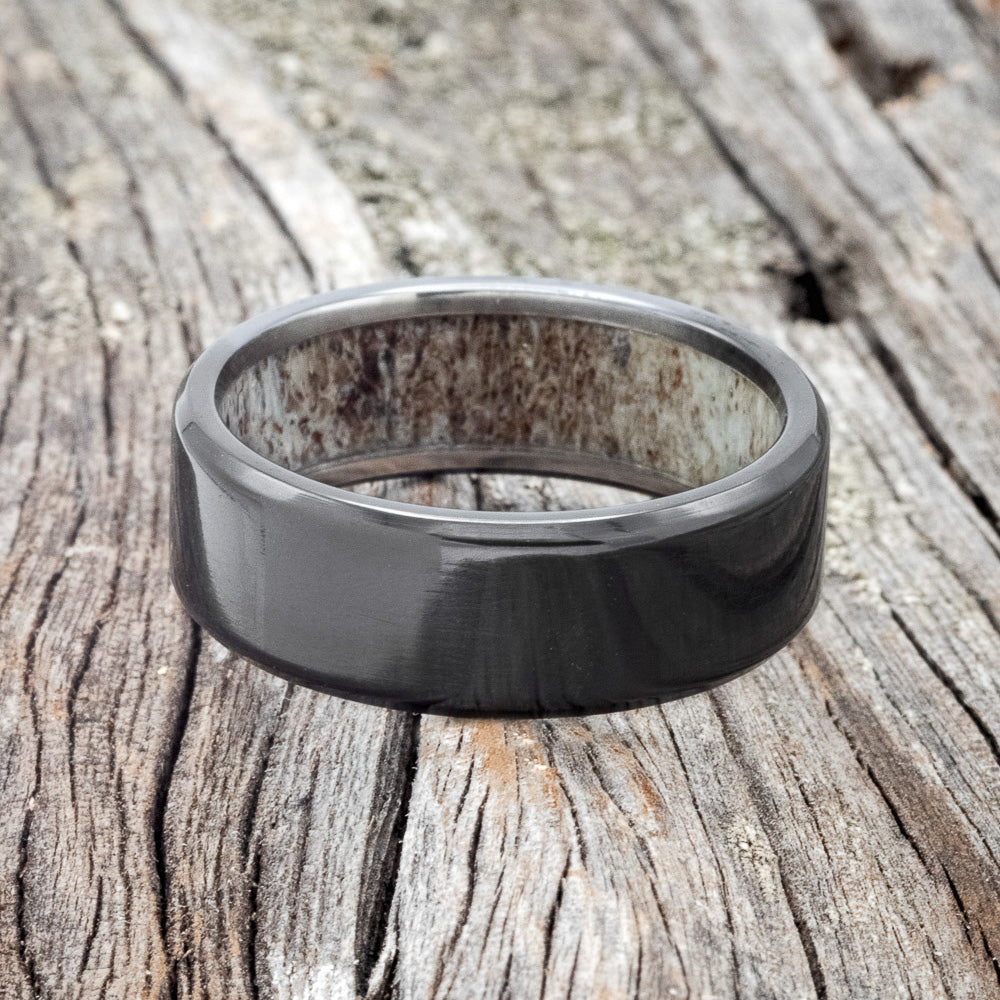 ANTLER LINED WEDDING BAND-13