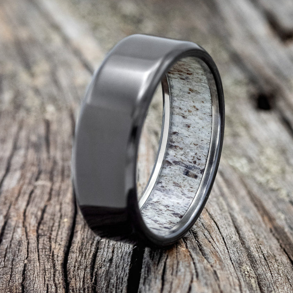 ANTLER LINED WEDDING BAND-8