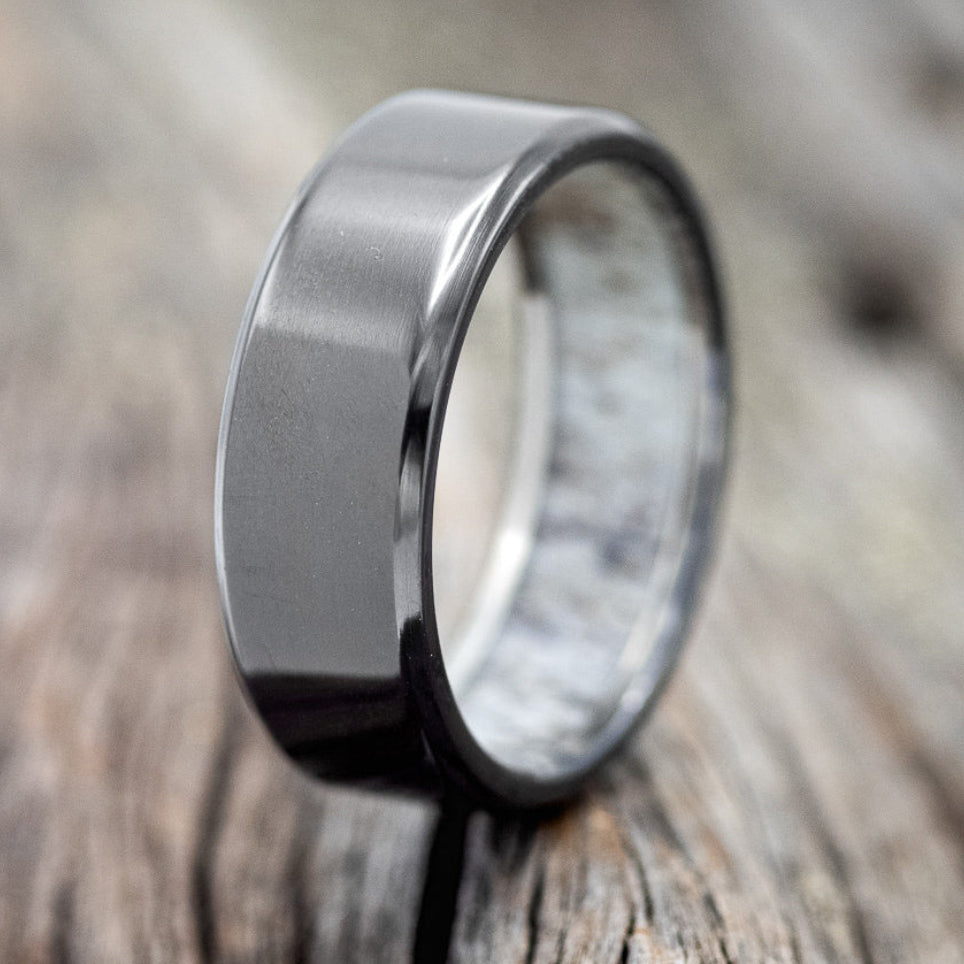 ANTLER LINED WEDDING BAND-7