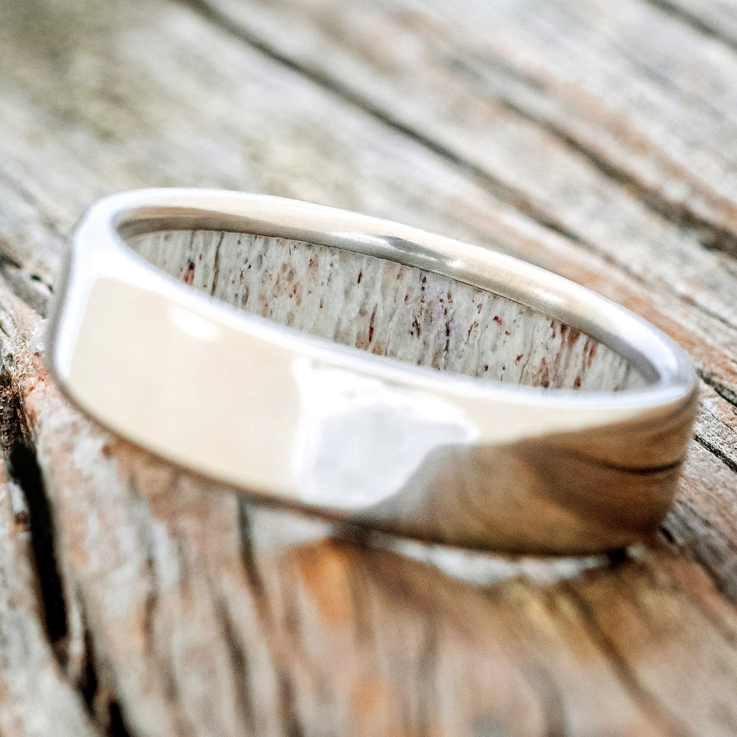 ANTLER LINED WEDDING BAND - READY TO SHIP-4