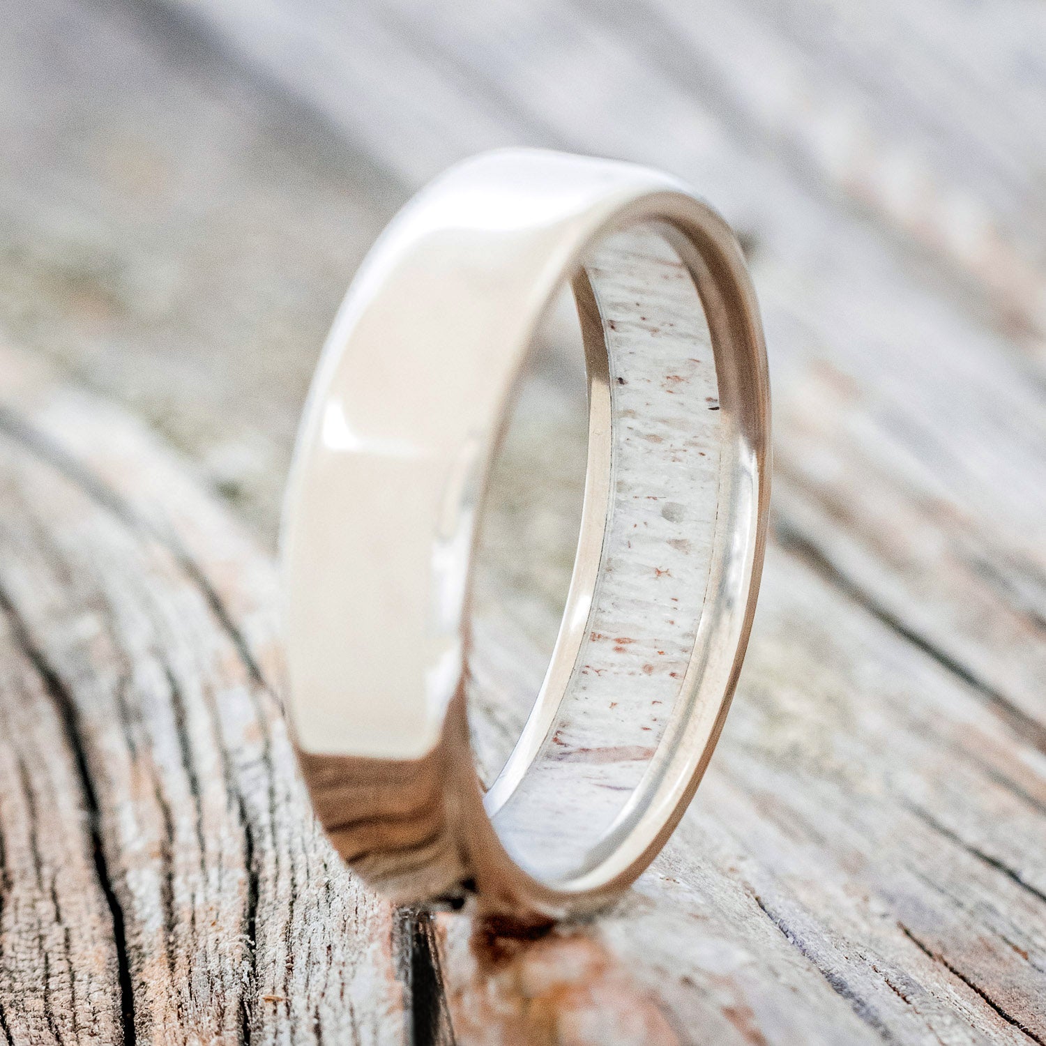 ANTLER LINED WEDDING BAND - READY TO SHIP-2
