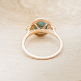 "KB" - OVAL TURQUOISE ENGAGEMENT RING WITH DIAMOND HALO & ACCENTS - EXPEDITED-5