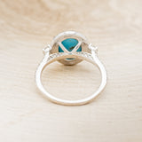 "KB" - OVAL TURQUOISE ENGAGEMENT RING WITH DIAMOND HALO & ACCENTS