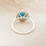 "KB" - OVAL TURQUOISE ENGAGEMENT RING WITH DIAMOND HALO & ACCENTS - EXPEDITED-12