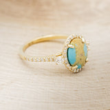 "KB" - OVAL TURQUOISE ENGAGEMENT RING WITH DIAMOND HALO & ACCENTS - EXPEDITED-14