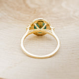 "KB" - OVAL TURQUOISE ENGAGEMENT RING WITH DIAMOND HALO & ACCENTS