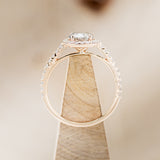 "AURORA" - ROUND CUT SALT & PEPPER DIAMOND ENGAGEMENT RING WITH DIAMOND HALO