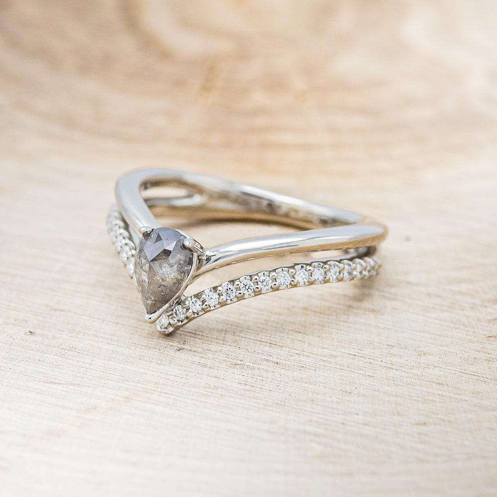 "CICELY" - ENGAGEMENT RING WITH DIAMOND ACCENTS - MOUNTING ONLY - SELECT YOUR OWN STONE-5