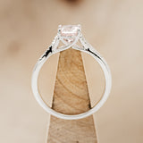 "ROSLYN" - OVAL MORGANITE ENGAGEMENT RING WITH DIAMOND ACCENTS