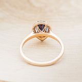 "CLARISS" - PEAR-SHAPED LAB-GROWN ALEXANDRITE ENGAGEMENT RING WITH DIAMOND HALO - EXPEDITED-6