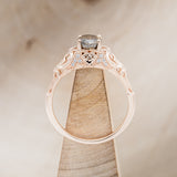 "RELICA" - ENGAGEMENT RING WITH DIAMOND ACCENTS - OVAL SALT & PEPPER DIAMOND - SELECT YOUR OWN STONE
