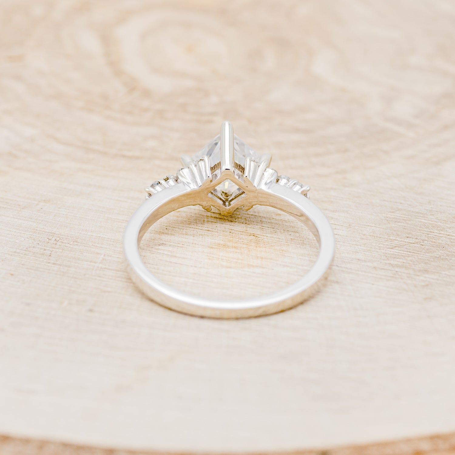 "LAYLA" - PRINCESS CUT MOISSANITE ENGAGEMENT RING WITH DIAMOND ACCENTS & TRACER-11