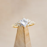 "LAYLA" - PRINCESS CUT MOISSANITE ENGAGEMENT RING WITH DIAMOND ACCENTS - READY TO SHIP