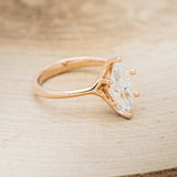 "TULIP" - MARQUISE MOISSANITE ENGAGEMENT RING WITH "IDHAL" DIAMOND STACKING BAND