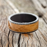 "RAINIER" - WHISKEY BARREL WEDDING RING FEATURING A HAMMERED FINISH - READY TO SHIP-3