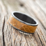 "RAINIER" - WHISKEY BARREL WEDDING RING FEATURING A HAMMERED FINISH - READY TO SHIP-2