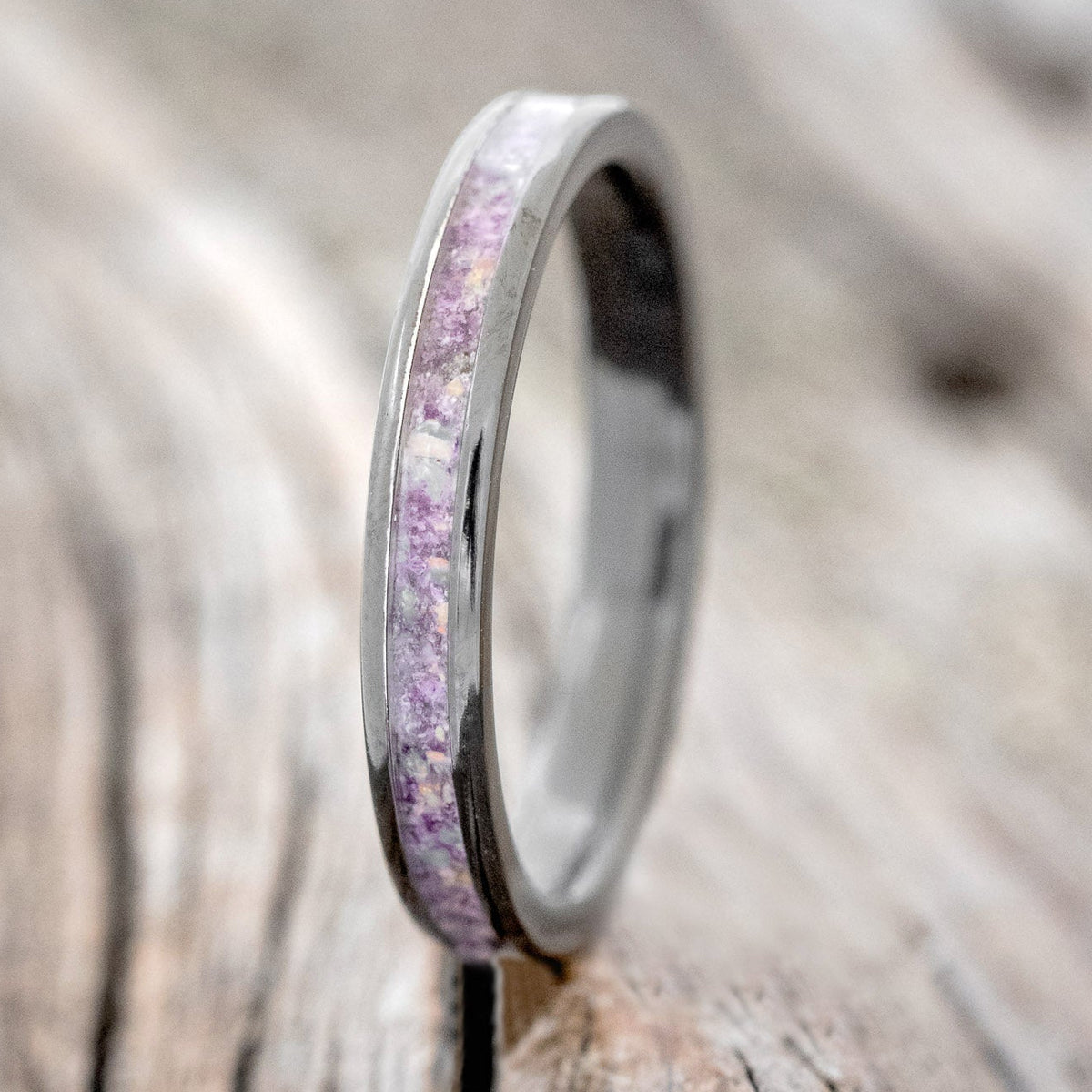 "ETERNA" - SUGILITE WITH FIRE & ICE OPAL STACKING BAND-4