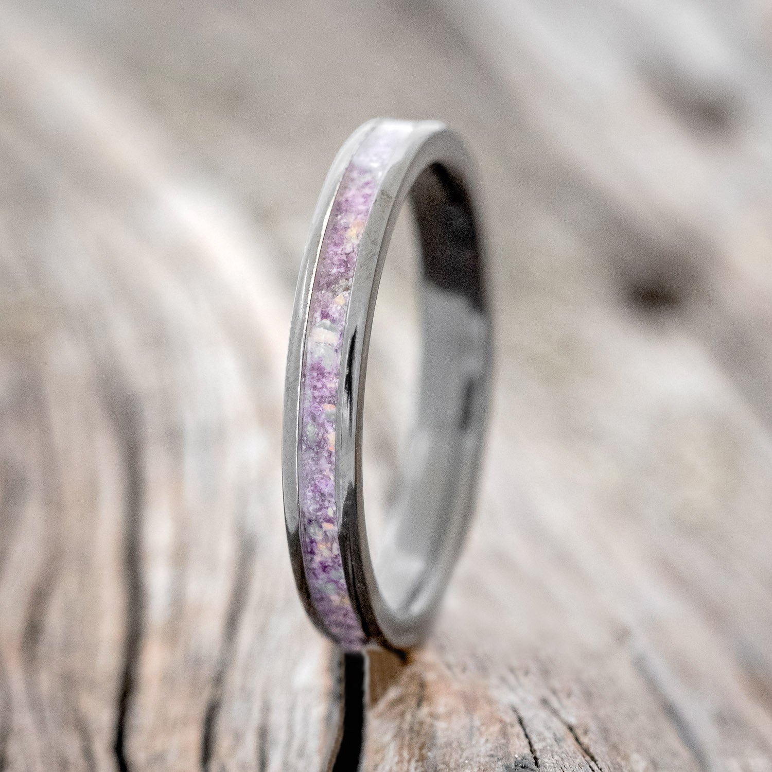 "ETERNA" - SUGILITE WITH FIRE & ICE OPAL STACKING BAND-4