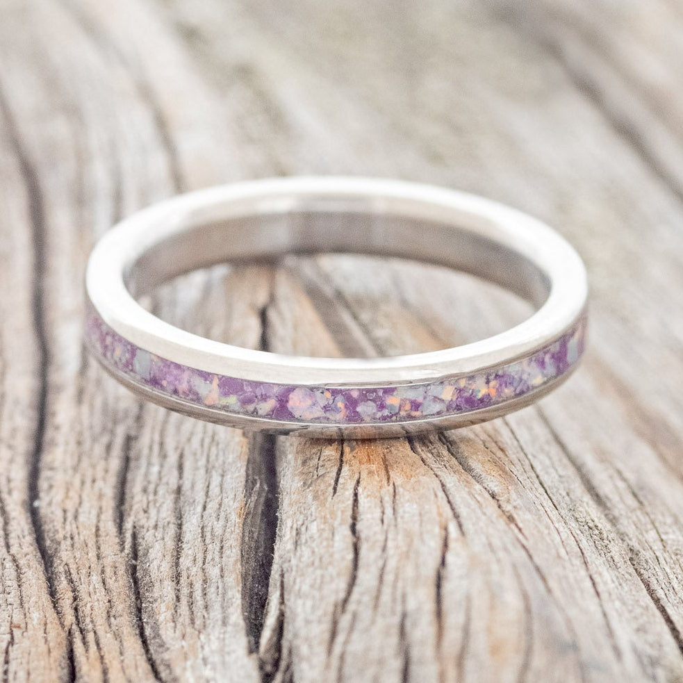 "ETERNA" - SUGILITE WITH FIRE & ICE OPAL STACKING BAND-3