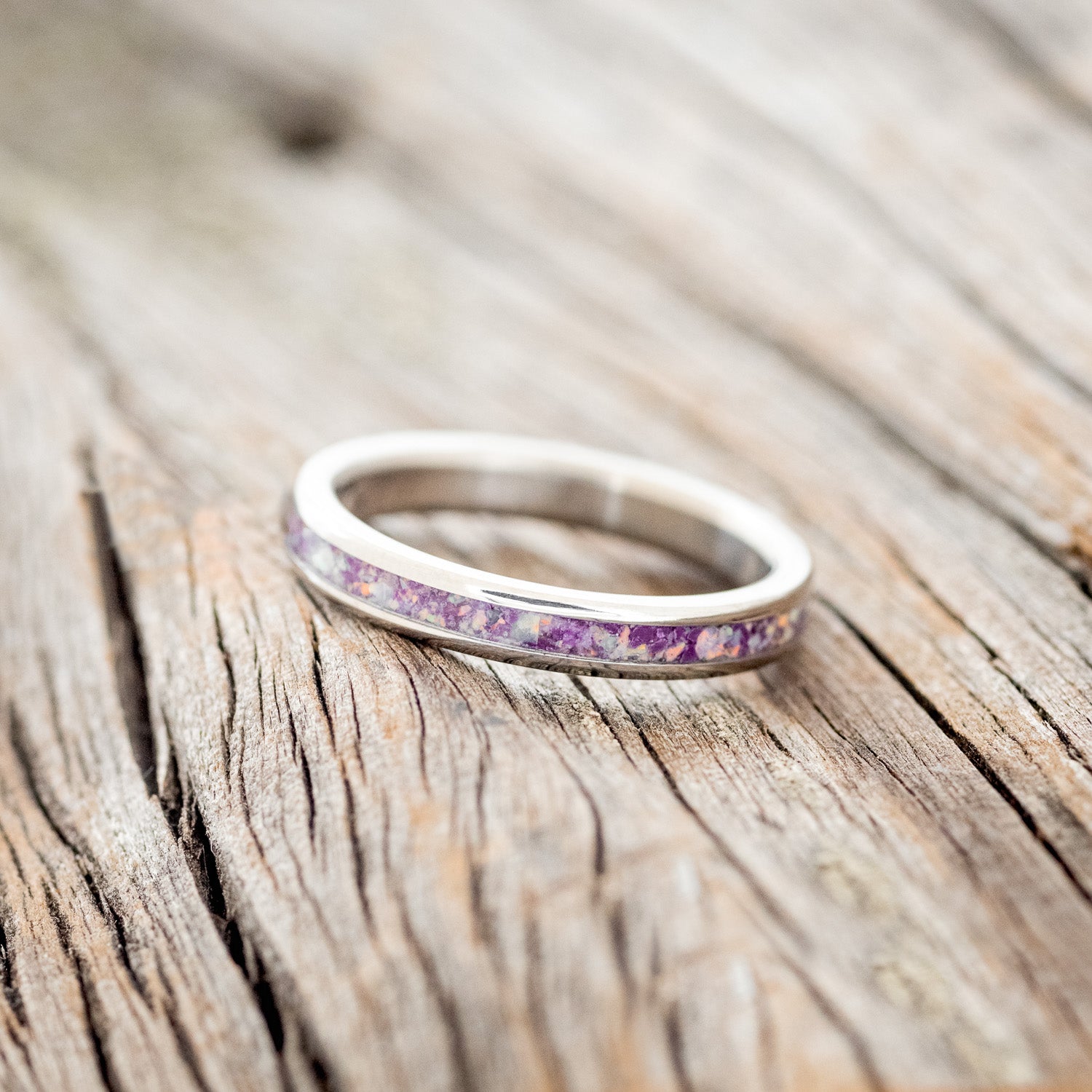"ETERNA" - SUGILITE WITH FIRE & ICE OPAL STACKING BAND-2