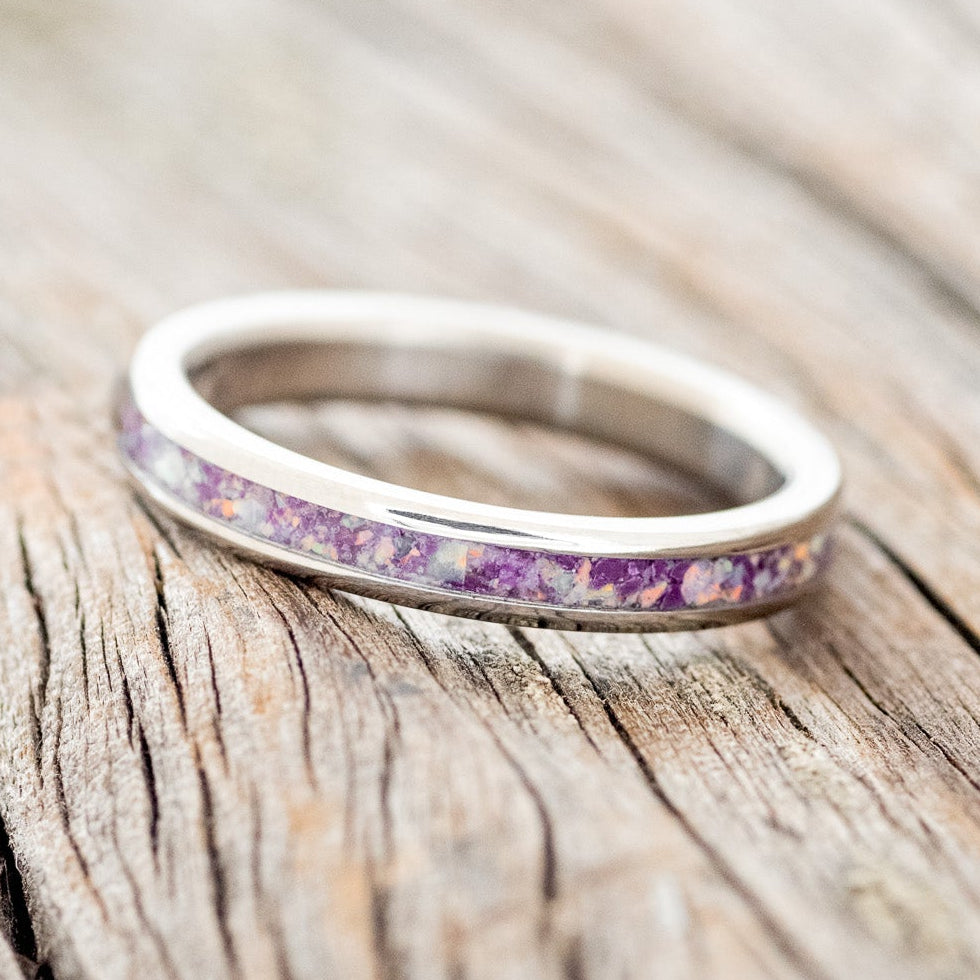 "ETERNA" - SUGILITE WITH FIRE & ICE OPAL STACKING BAND-2