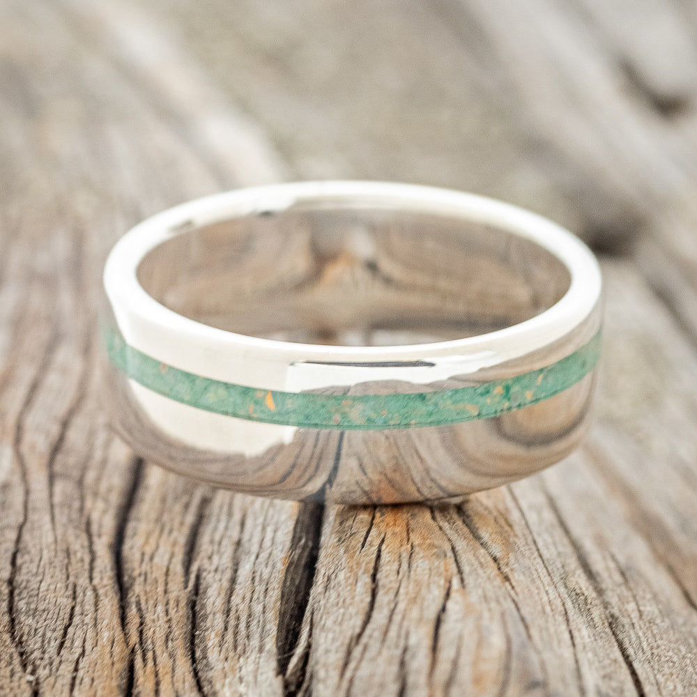 "VERTIGO" - MALACHITE & OPAL MIXED INLAY WEDDING BAND-12