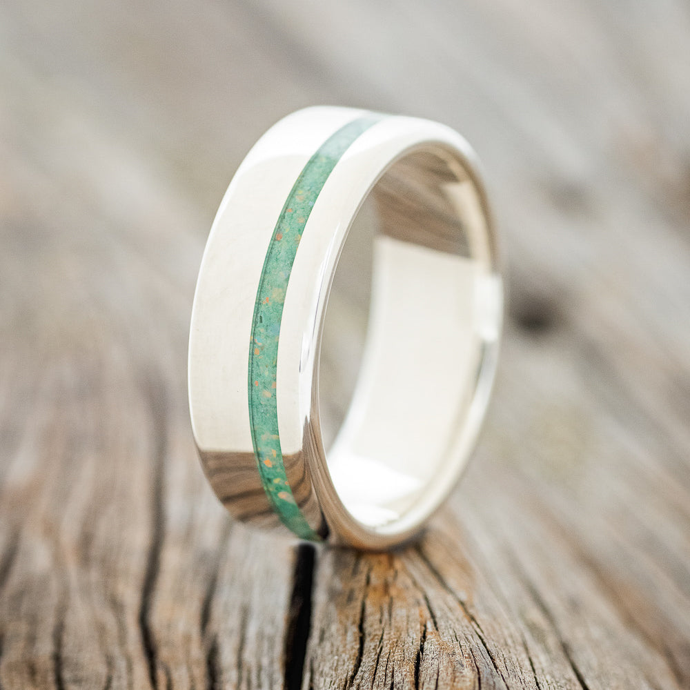 "VERTIGO" - MALACHITE & OPAL MIXED INLAY WEDDING BAND-10