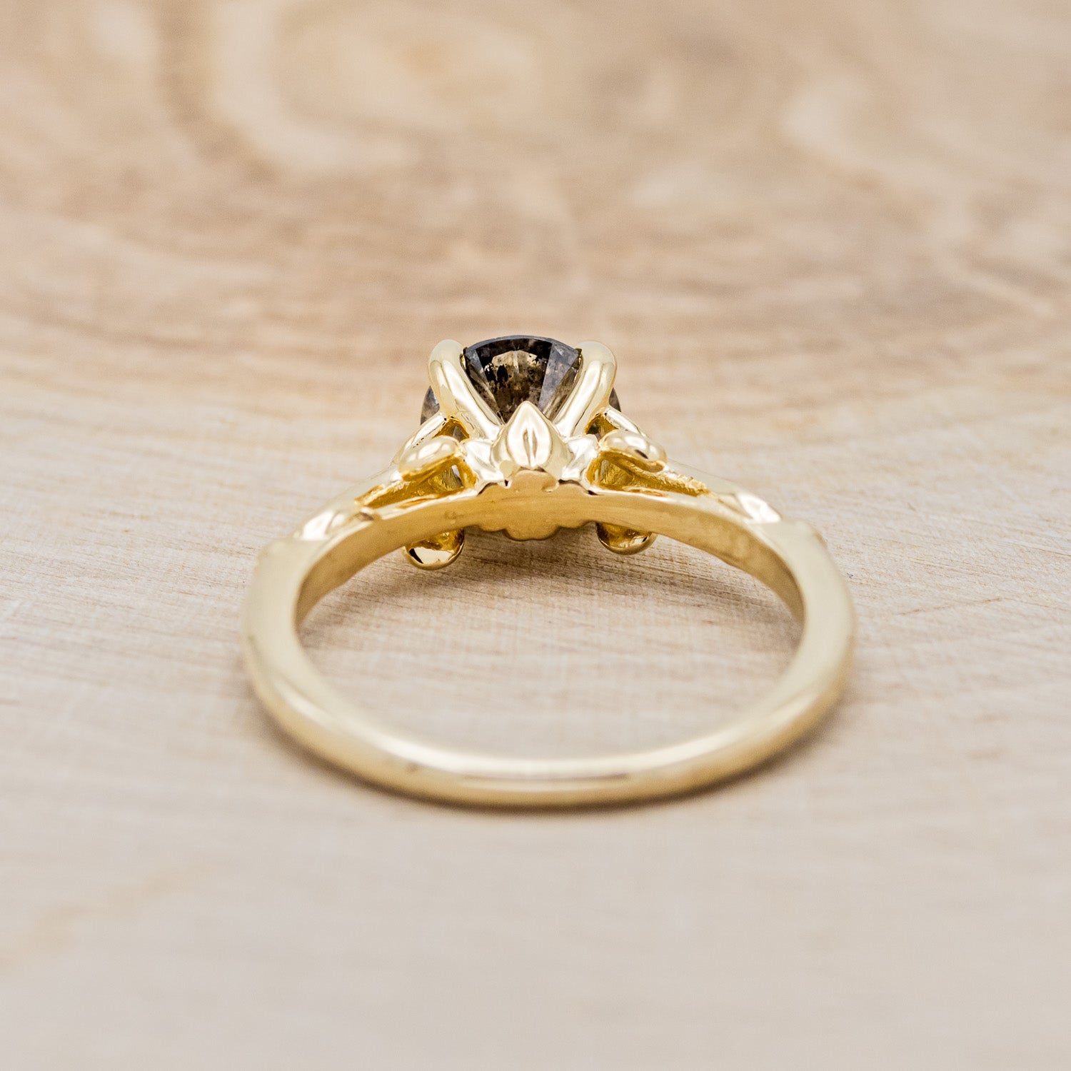 "ROSEMARY" - SOLITAIRE ENGAGEMENT RING WITH FLORAL-STYLE BAND - MOUNTING ONLY - SELECT YOUR OWN STONE-9