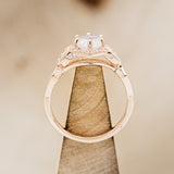 "LUCY IN THE SKY" PETITE - ROUND CUT MOONSTONE ENGAGEMENT RING WITH DIAMOND ACCENTS & DIAMOND DUST INLAYS