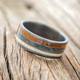 "RIO" - ELK ANTLER, PATINA COPPER & IRONWOOD WEDDING RING - READY TO SHIP-5