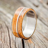 "GOLDEN" - WHISKEY BARREL OAK WEDDING RING - READY TO SHIP-1