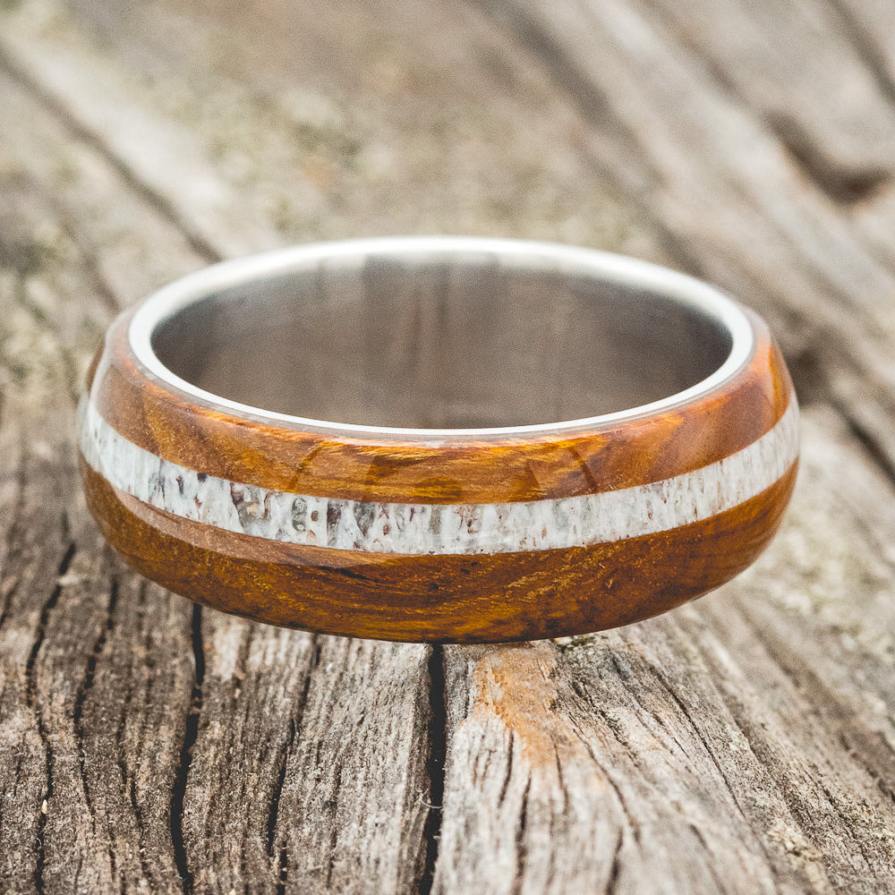 "REMMY" - IRONWOOD & ANTLER WEDDING BAND-3