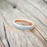 "HARMONY" - TURQUOISE & MOTHER OF PEARL SPLIT STACKING BAND