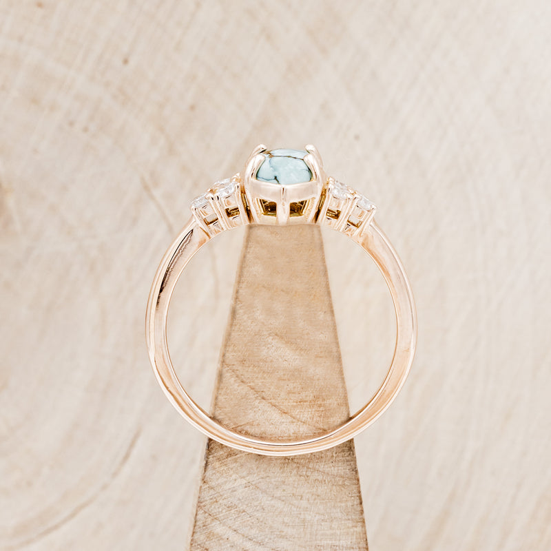 Turquoise Engagement Ring w/ Diamond Accents & Ring Guard – Staghead Designs