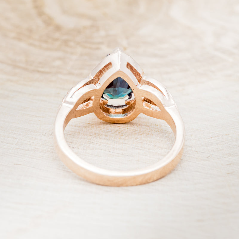 Pear Shaped Alexandrite Engagement Ring Set - MollyJewelryUS