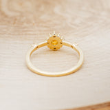 "STARLA" - ROUND CUT CITRINE ENGAGEMENT RING WITH STARBURST DIAMOND HALO - READY TO SHIP