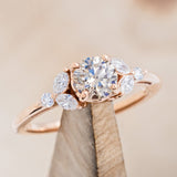 "BLOSSOM" - ENGAGEMENT RING WITH LEAF-SHAPED DIAMOND ACCENTS - MOUNTING ONLY - SELECT YOUR OWN STONE-1