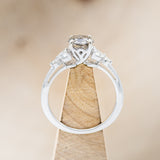 "BLOSSOM" - ENGAGEMENT RING WITH LEAF-SHAPED DIAMOND ACCENTS - MOUNTING ONLY - SELECT YOUR OWN STONE-14