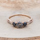 "GAIA" - ENGAGEMENT RING WITH BLACK DIAMOND & DIAMOND ACCENTS - MOUNTING ONLY - SELECT YOUR OWN STONE