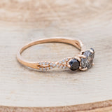 "GAIA" - ENGAGEMENT RING WITH BLACK DIAMOND & DIAMOND ACCENTS - MOUNTING ONLY - SELECT YOUR OWN STONE