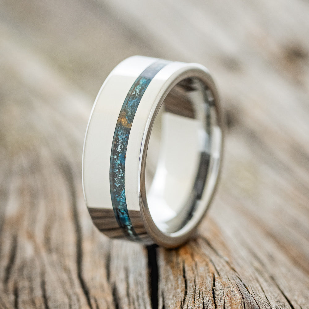 "VERTIGO" - OFFSET PATINA COPPER WEDDING BAND - READY TO SHIP-4