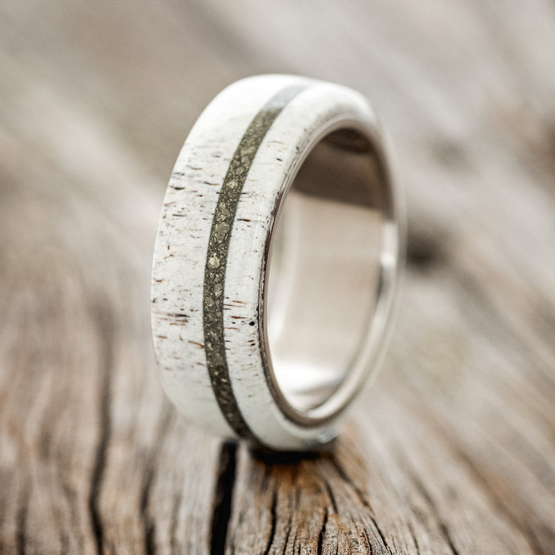 "REMMY" - ANTLER & PYRITE WEDDING BAND - READY TO SHIP-1